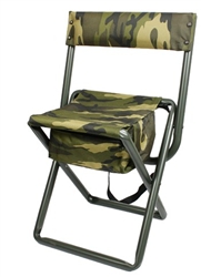 DELUXE ''QUIET WOODLAND CAMO'' FOLDING CHAIR W/POUCH