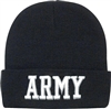 DELUXE BLACK ARMY EMBROIDERED WATCH CAP