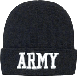 DELUXE BLACK ARMY EMBROIDERED WATCH CAP