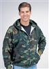 THERMAL LINED ZIPPER HOODED SWEATSHIRT - WOODLAND CAMO