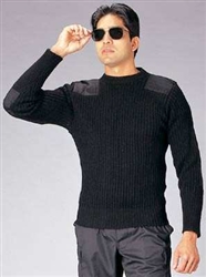 WOOL COMMANDO SWEATER - BLACK