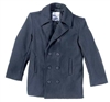 WOOL PEA COAT - NAVY