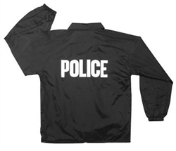 LINED COACHES JACKET / POLICE - BLACK