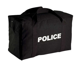 CANVAS LARGE POLICE LOGO GEAR BAG - BLACK