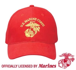 RED U.S.M.C. SUPREME LOW PROFILE INSIGNIA CAP