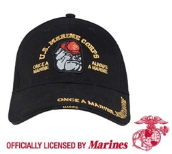 DELUXE LOW PROFILE CAP - BLACK MARINE BULLDOG