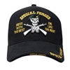 BLACK ''SPECIAL FORCES'' DELUXE LOW PROFILE INSIGNIA CAP