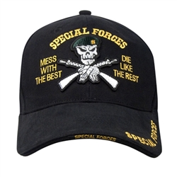 BLACK ''SPECIAL FORCES'' DELUXE LOW PROFILE INSIGNIA CAP
