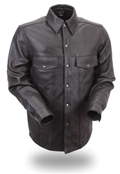 THE MILESTONE Menâ€™s Lightweight Leather Shirt - FIRST CLASSICS Â®