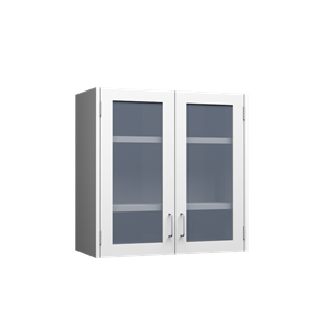 30"W Steel Hinged Framed Glass Wall Cabinets