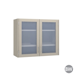 36" 2 Glass Door Wall Cabinet