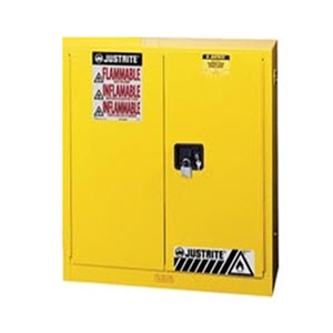 Justrite 30 Gal. Compac Sure-Grip&reg EX Lab Safety Cabinet (Self-Close, Yellow)