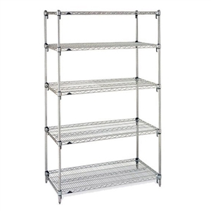 Metro Stainless Steel Super Adjustable 2 Wire Shelving - 5-Shelf Unit, 18" x 36" x 74"