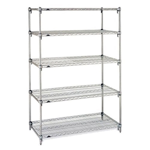 Metro Stainless Steel Super Adjustable 2 Wire Shelving - 5-Shelf Unit, 18" x 48" x 74"
