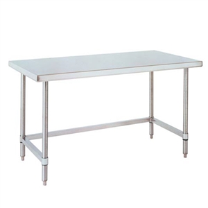 Metro WT366US (60" X 36"D) HD Super Stainless Steel Mobile Work Table - 3-Sided     Frame