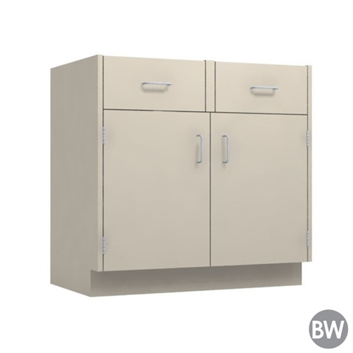 2 door 2 drawer base cabinet with split top