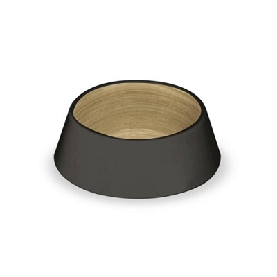 Tarhong Matte Black & Bamboo Pet Bowl