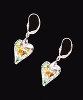 Wild heart earrings handcrafted with Swarovski crystals in the USA for 25 years!