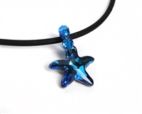 xs swarovski crystal starfish pendant aqua AB 16mm