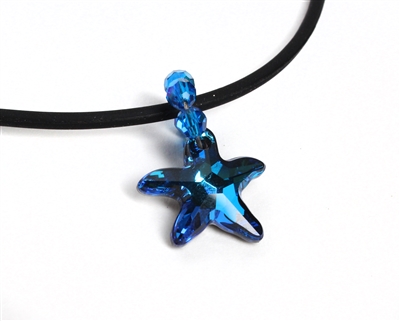 xs swarovski crystal starfish pendant aqua AB 16mm