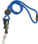Round Lanyard with Safety Breakaway, Round Slider And Detachable Steel Swivel Hook.