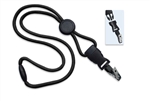 Round Lanyard with Safety Breakaway, Round Slider And Detachable Bull-Dog Clip