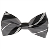 Grey & Black Pre-Tied Bow Tie with Matching Pocket Square BWTH -407