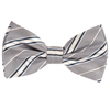 Silver & Navy Regal Pre-Tie Bow Tie with Matching Pocket Square BWTH-429