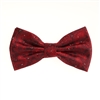 Cherry Red Paisley Pre-Tied Silk Bow Tie with Matching Pocket Square BWTH-437