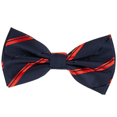 Navy & Red Pre-Tie Bow Tie with Matching Pocket Square BWTH-445