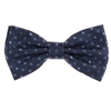 Navy With Blue Diamond Design Pre Tied Silk Bow Tie with Matching Pocket Square BWTH-446