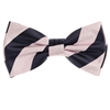 Navy & Pink Regal Pre Tied Bow Tie with Matching Pocket Square BWTH-462