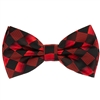 Burgundy & Abstract Diamond Pre-Tie Bow Tie with Matching Pocket Square BWTH-465