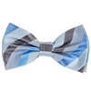 Multi Sky Blue Regal Pre-Tie Bow Tie with Matching Pocket Square BWTH-468