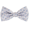 Silver & Blue Abstract Pre-Tie Bow Tie with Matching Pocket Square BWTH-469