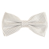Silver with Black Dots Silk Bow Tie With Matching Pocket Square BWTH-472