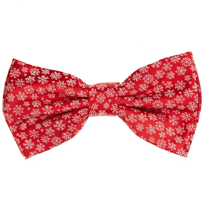 Red Abstract Pre-Tie Bow Tie with Matching Pocket Square BWTH-473
