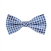 Light Blue, Navy and Silver Designed Pre-Tied Bow Tie with Matching Pocket Square BWTH-903