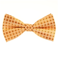Light Gold, Gold and Blue Designed Pre-Tied Bow Tie With Matching Pocket Square  BWTH-904