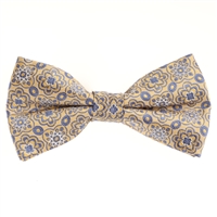 Blue With Rust Designed Pre-Tied Bow Tie with Matching Pocket Square BWTH-908
