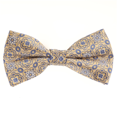 Blue With Rust Designed Pre-Tied Bow Tie with Matching Pocket Square BWTH-908