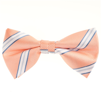 Cream/Butter Scotch With a Baby Blue Designed Pre-Tied Bow Tie with Matching Pocket Square BWTH-909