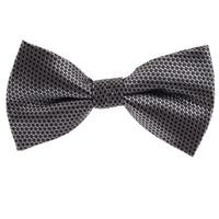 Grey With a Navy Dot Designed Pre-Tied Bow Tie with Matching Pocket Square BWTH-914