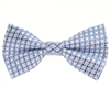 Blue, Silver & Baby Blue Designed Pre-Tied Bow Tie with Matching Pocket Square BWTH-915