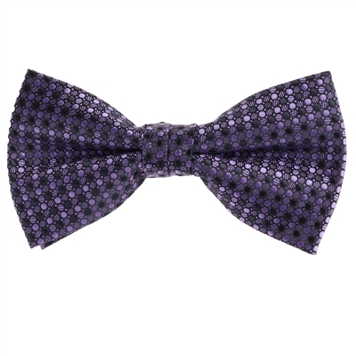Purple & Black Designed Pre-Tied with Matching Pocket Square BWTH-917