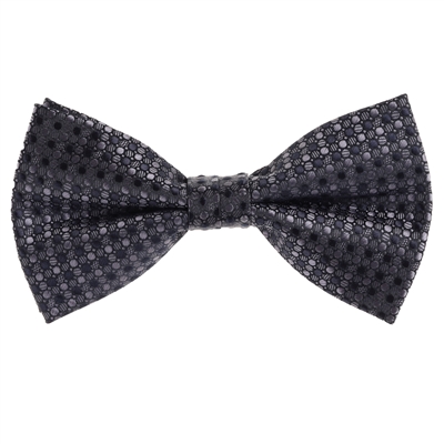 Navy, Grey & Blue Designed Pre-Tied Bow Tie with Matching Pocket Square BWTH-918