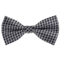 Navy, Grey & Blue Designed Pre-Tied Bow Tie with Matching Pocket Square BWTH-920