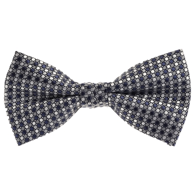 Navy, Grey & Blue Designed Pre-Tied Bow Tie with Matching Pocket Square BWTH-920