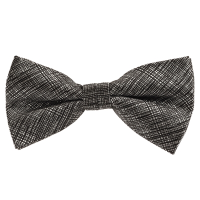 Grey and Black Designed Pre-Tied Bow Tie with Matching Pocket Square BWTH-921