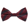 Navy with Red Stripes and Designed Pre-Tied Bow Tie with Matching Pocket Square  BWTH-932